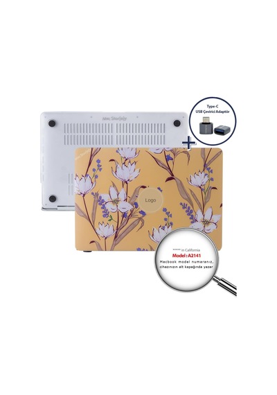 Macbook Pro 16 Kılıf Baskılı Sert Hard Case İnce Hafif Darbe Çizilme Koruma Mat Yüzey Uyumlu Macbook Pro A2141 2019 Sarı 01