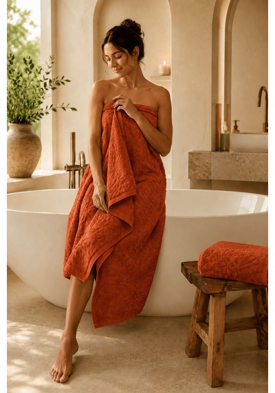 Büyük Banyo Havlusu 90x150 Cm Ivy Collection 650 Gr Kiremit