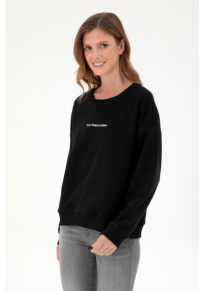 U.S. Polo Assn. Kadın Siyah Bisiklet Yaka Sweatshirt 50296945-VR046