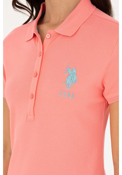 U.S. Polo Assn. Kadın Pembe Polo Yaka Mini Boy Örme Elbise 50280064-VR105