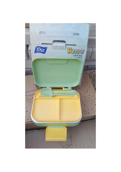 304 Paslanmaz Çelik 2 Katlı 2 Bölmeli 1030ml Happii Beslenme Çantası Temalı Lunch Box Yeşil