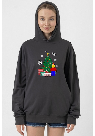 Lego Man Christmas Füme Kadın 2ip Kapşonlu 001