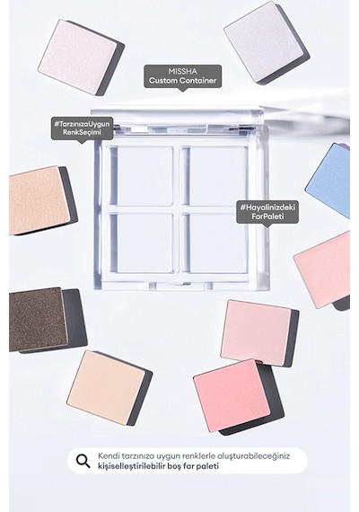 Kişiselleştirilebilir 4'lü Boş Far Paleti Custom Palette Container 4