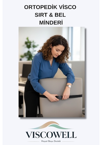 Visco Bel Destek Visco Minderi Sırt Bel Ağrı Yastığı Ortopedik Minder Pembe