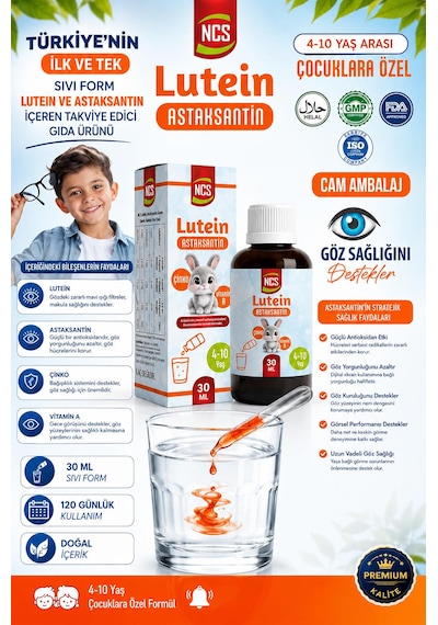 Lutein Astaksantin A Çinko Çocuklara Özel Damla 30 Ml