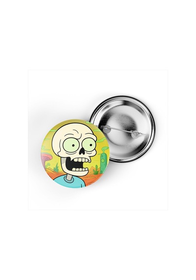 Skull Emoji - 44 Mm İğneli Çanta Rozeti - 5 Adet Diğer