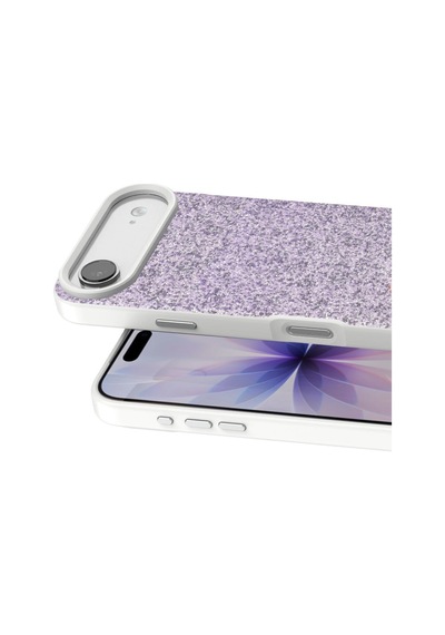 Apple Uyumlu iPhone 17 Air Bright Simli Kapak Lila/