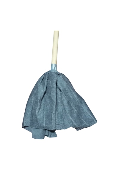 1 Adet Mop 1 Adet Ahşap Sapı İle Takım Mikrofiber Vileda Tipi Mop Paspas Gri
