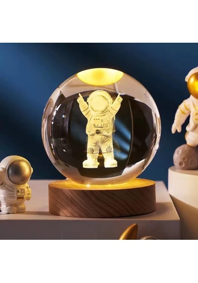 Mr 3d Kristal Cam Küre, Soketli Gece Lambası,led, Sevgiliye Hediye, Noel, Öğretmenler Günü, Özel Tasarım Harika Bir Hediye Astronot A Sku: Zeusb0fz13mvym