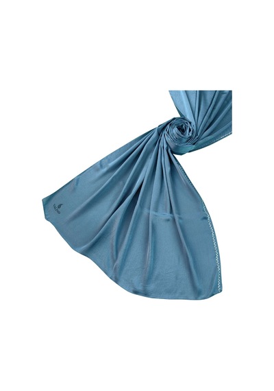 Mim Eşarp Mısırlı Eşarpları Taşlı Jan Jan Abiye Şal 75x190 Cm Koyu İndigo