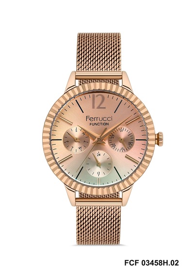 Ferrucci Fcf 03458h.02 Renkli Camlı Hasır Kordon Kadın Kol Saati