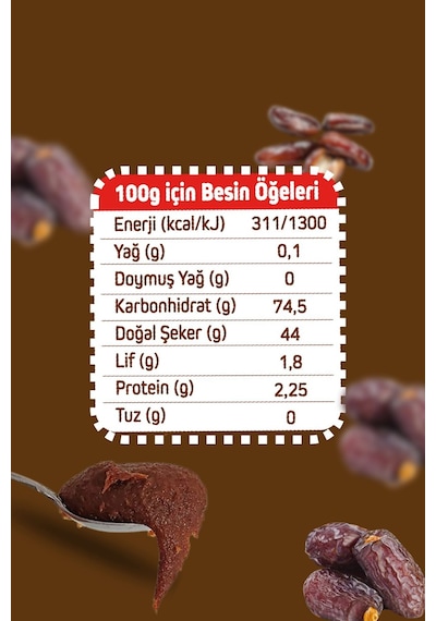 Katkısız Doğal %100 Sade Hurma Ezmesi %100 Hurma Dolgusu 1000gr Hurma Püresi 1 Kg