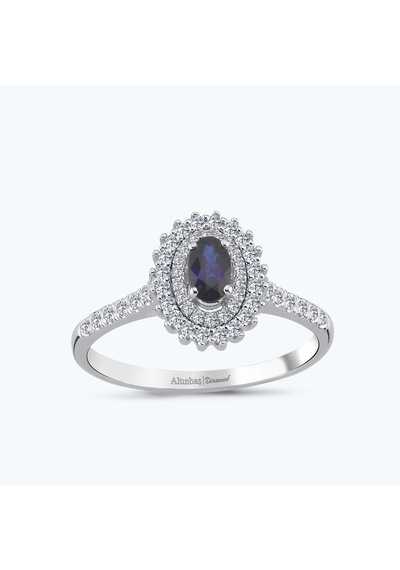 Altınbaş Pırlanta Safir Oval Yüzük Pehl017s-14k