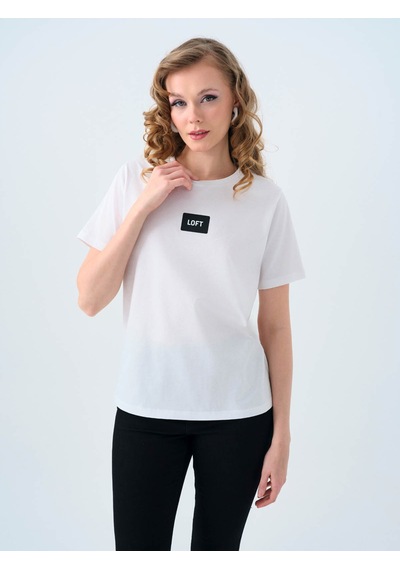 Loft Regular Fit Beyaz Kadın T-shirt Lf2039148 Beyaz