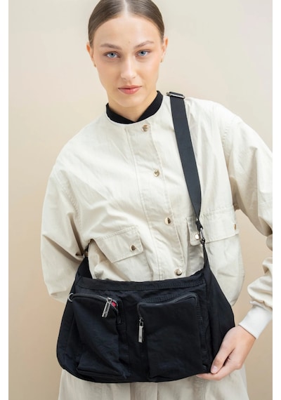 Matthew Cox Çift Gözlü Çapraz Askılı Kadın Çanta Byn2329 Siyah