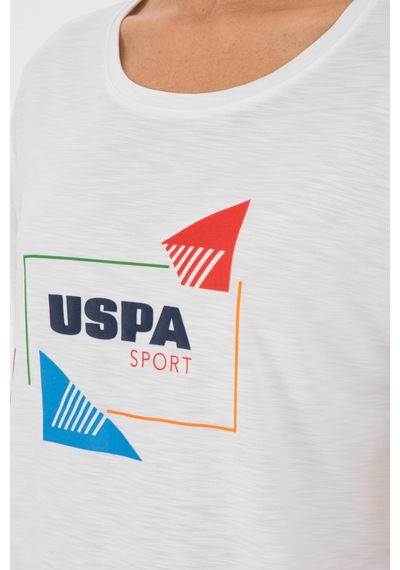 U.S. Polo Assn. Kadın Beyaz Bisiklet Yaka Tişört 50284350-VR013