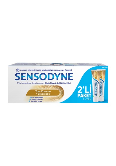 Sensodyne Tam Koruma Beyazlatıcı Diş Macunu 2 X 75 Ml - 8 Adet Tarı