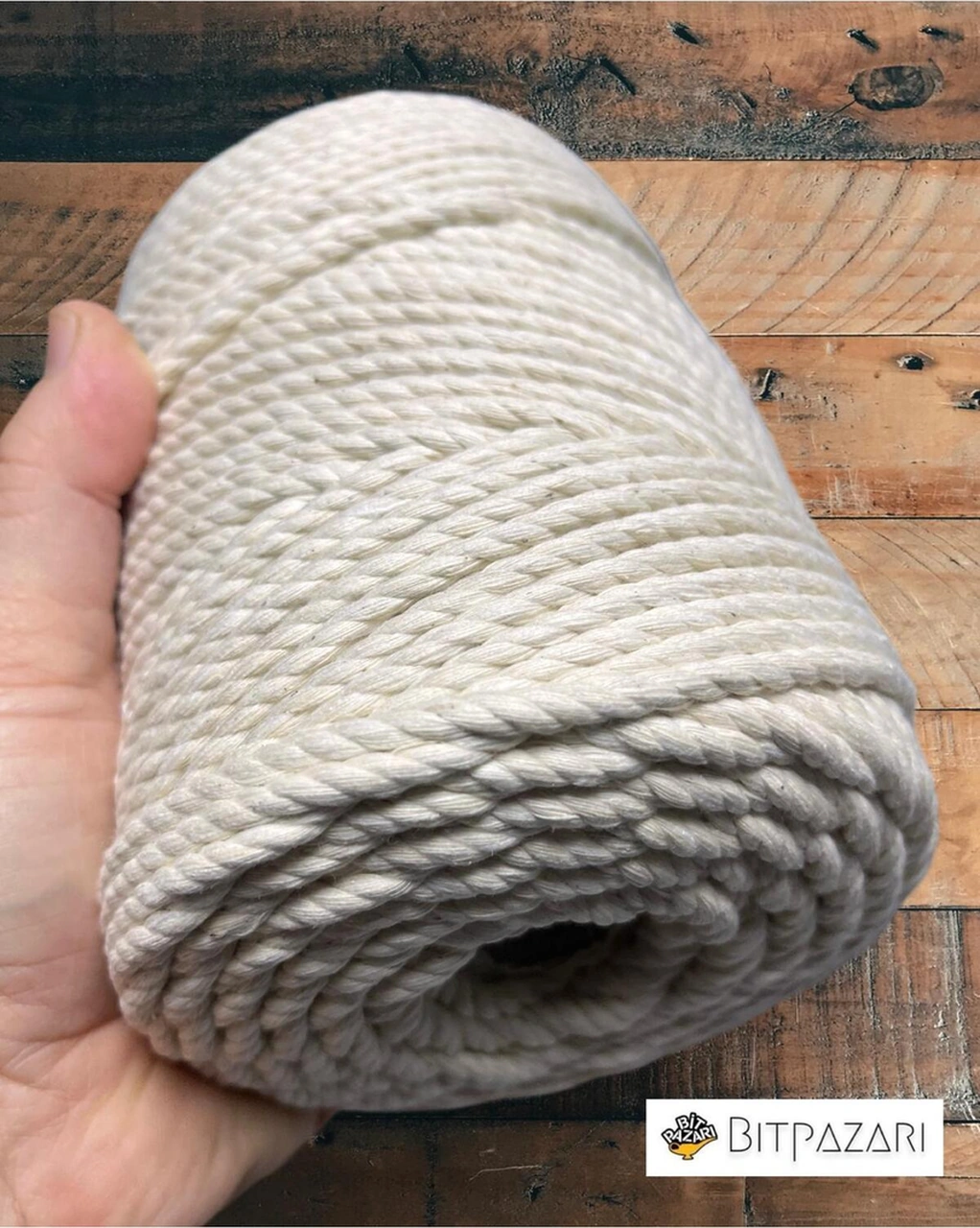 1 Kg - 5mm , 3 Büküm Kaliteli Pamuk Makrome - 5mm. - 1 Kg.