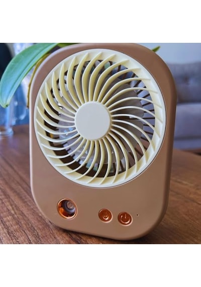 Fan Masaüstü Vantilatör Klima, Usb Ve Rgb Işıklı Mini Vantilatör, Serinletici 1200mah İster Ayaklı İster Asmalı 3 Kademe Güç .