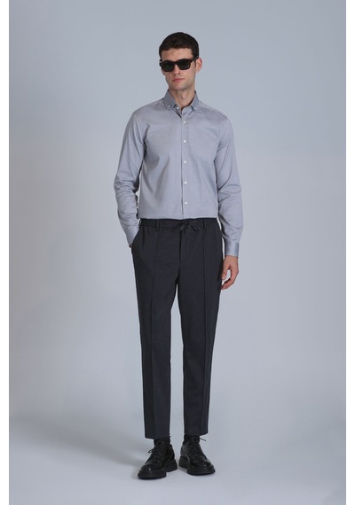 Lufian Danıel Erkek Basic Gömlek Slim Fit Gri Gri 112010640100150 Gri