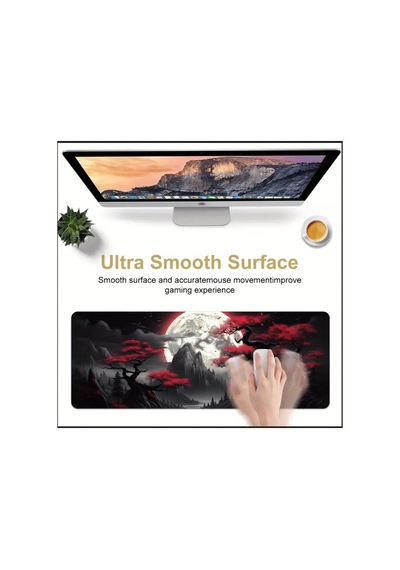 70x30 Cm Karanlık Kırmızı Ay Temalı Kaydırmaz Taban Speed Yüzey Oyuncu Mouse Pad Gaming