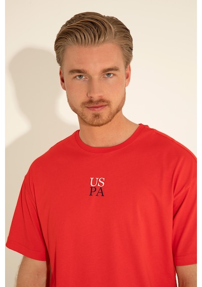 U.S. Polo Assn. Erkek Comfort Fit Bisiklet Yaka Kırmızı Tişört 50289221-VR030