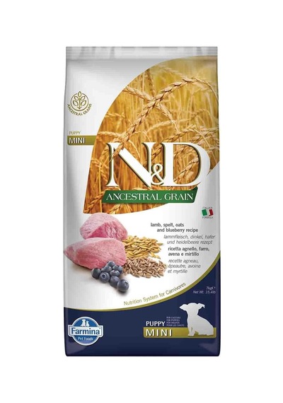 N&d Mini Puppy Düşük Tahıllı Kuzu Etli Ve Yaban Mersinli Yavru Köpek Maması 7 Kg