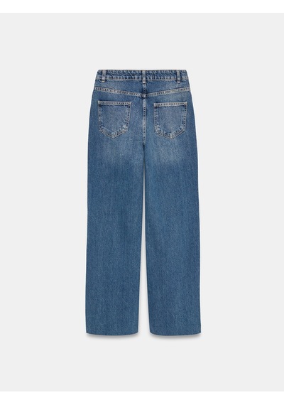 Dilvin 72378 %100 Pamuk Wide Leg Jean Kırmızı