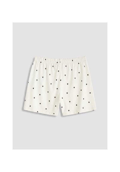 Lcw Dream Ekru Puantiyeli Kadın Şort Pijama Alt