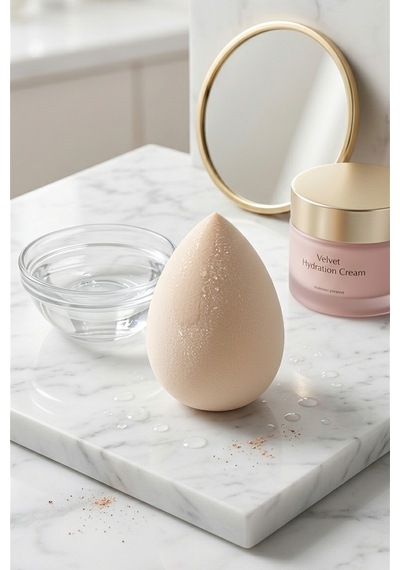 Makyaj Süngeri Krem Beauty Blender Fondöten Ve Kapatıcı Uygulama Süngeri, 6 Cm