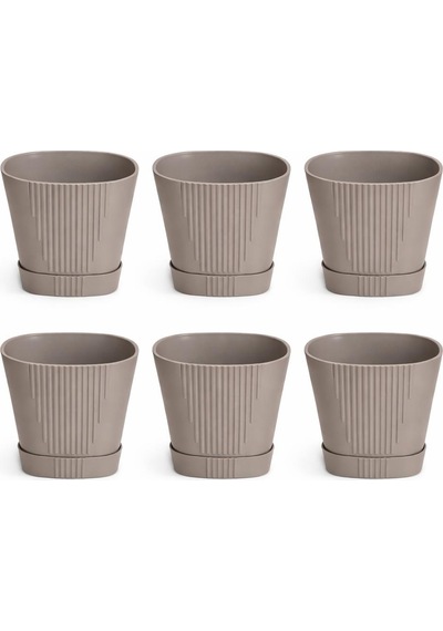 So-zb04 Zambak Dekoratif Plastik Saksı 5.6 Lt No:4 Mocha 6 Adet