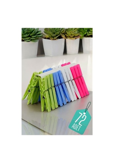 Plastik Çamaşır Mandalı 72 Adet 714510 Beyaz