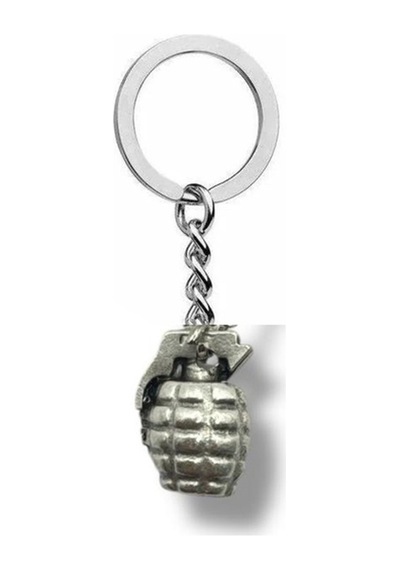El Bombası Figürlü Metal Anahtarlık Gümüş Renk Unisex Askerî Aksesuar