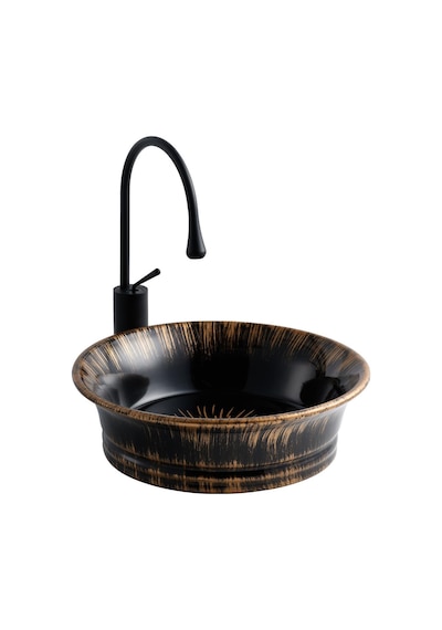 Lena E-3011Br Tezgah Üstü Porselen Lavabo