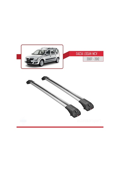 Dacia Logan Mcv 2007-2012 Arası İle Uyumlu Ace-1 Ara Atkı Tavan Barı Gri