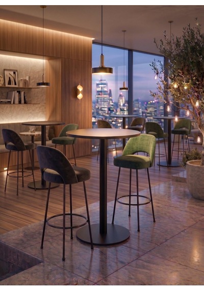 Matte Prime Füme Yuvarlak Kompakt Laminant 102cm Bistro Metal Masa - Cafe, Otel, Restoran Masası Matte Prime Füme Yuvarlak Kompakt Laminant 102cm Bistro Metal Masa - Cafe, Otel, Restoran Masası