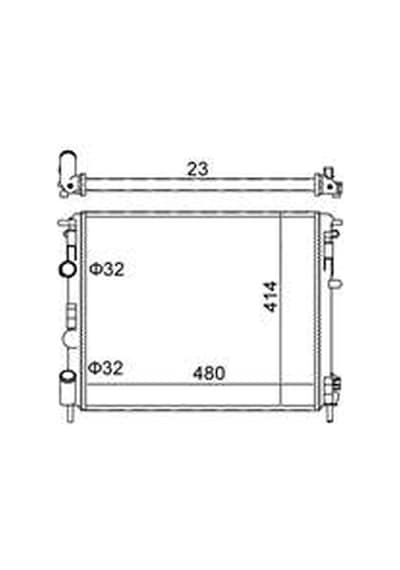 Su Radyatoru 480x414x23 Clıo Symbol I Logan I Kangoo 1.4 1.6 1.9