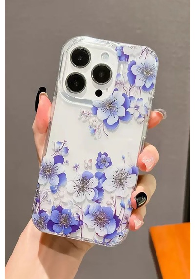 İphone 14 Uyumlu Kılıf Solmayan Imd Baskı Desenli, Şeffaf Tpu+pc Botanik Kapak