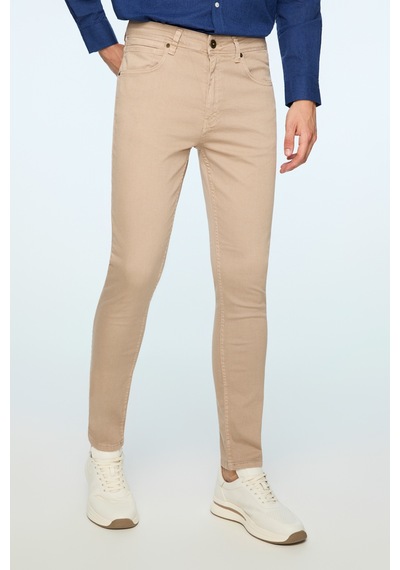 Morven Erkek Bej Denim 5 Cep Slim Fit Jean Kot Pantolon 26ms003032653 Bej