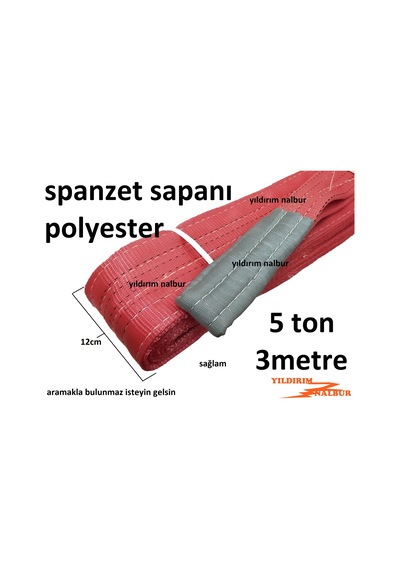 Spanzet Sapanı 5ton -3 Metre Yük Taşıma Çekme Halatı Vinç Halatı