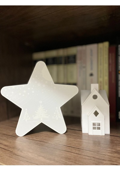 Xmas Star Işıklı Dekor Şık Ve Modern Yeni Yıl Tasarımı Led Mum Hediyeli Set