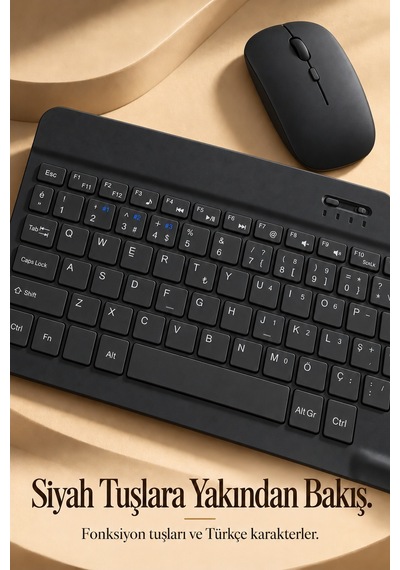 Kablosuz Klavye Mouse Seti Beyaz Türkçe Q - Lisinya Optik