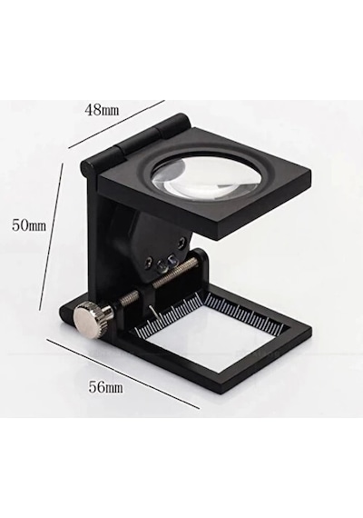 28x28 Mm Katlanır Sayaçlı Metal Lüp, 2 Led Işıklı Büyüteç Tekstil Th9005a Diğer