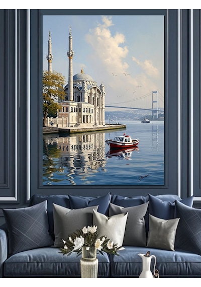 Ahşap Tablo Ortaköy Camii İstanbul Manzarası