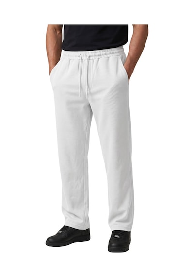 Deep Sea Deepsea Beyaz Baggy Style Likralı Lastikli İpli Erkek Spor Pantolon 2600262