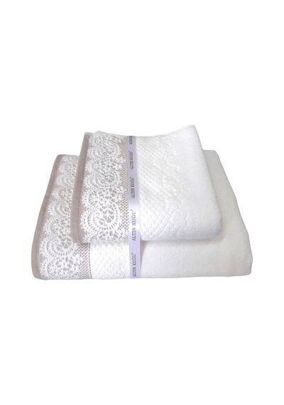 Evony Banyo Havlu Seti 2'li Bej 50x90cm+90x150cm