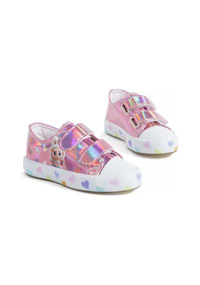 Artı Artı Ayakkabı Mia Kids-2401 Hologram 3d Kız Çocuk Cırtlı Işıklı Pembe Sneakers Pembe
