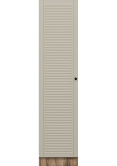 Minar Kale 1 Kapaklı Dolap Mebran Panjur 210cm - Dore/kumtaşı - Askılıklı Çok Renkli