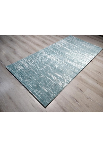 Tiffany Halı Rüzgar Rgr01T Turkuaz 100Cm Eninde Kesme Yolluk Halı