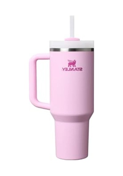 Kiraz Çiçeği Temalı Pipetli Termos Bardak, 1.18 Litre Kapasite Açık Kahverengi